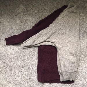 Tan and Burgundy Thick Knit Cardigan Bundle